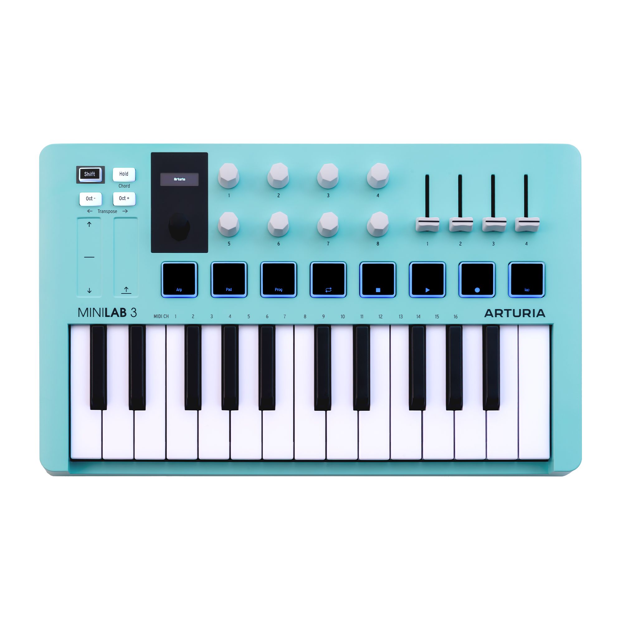 Arturia MiniLab Mk3 25-Key Universal MIDI Controller (Aquamarine) - Image 1