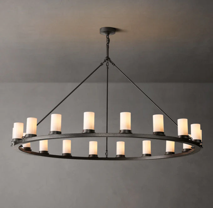 Ondra Circular Opal Glass Pendant Light 60" - Image 3