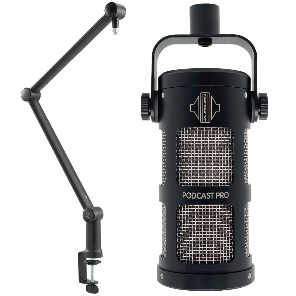Sontronics Podcast Pro Microphone w/Elevate Stand (Black) - Image 1
