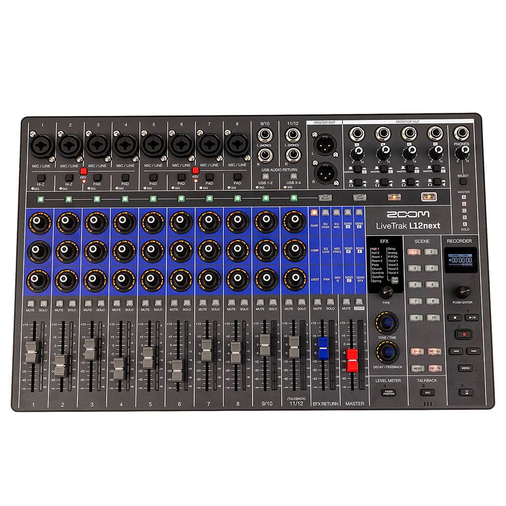 Zoom LiveTrak L-12NEXT 12-Channel Digital Mixer & Recording Console - Image 1