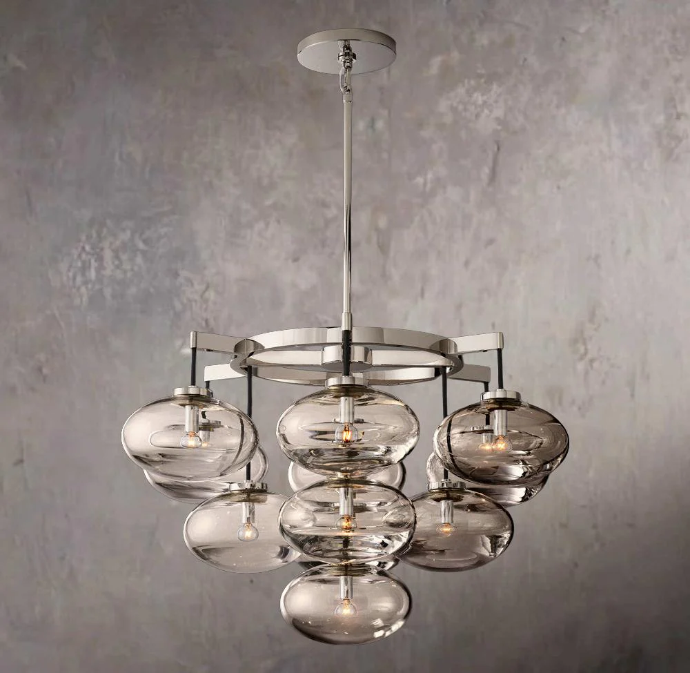 Cabretta Transparent Glass Circular Chandelier 36" - Image 2