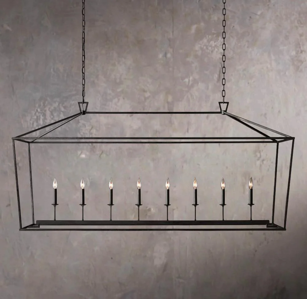 19th Century British Filigree Rectangular Pendant Light 72" - Image 3