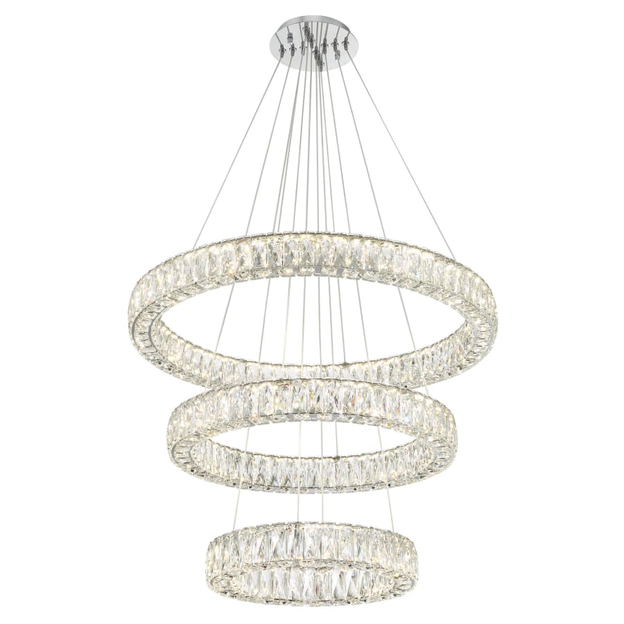 Bellevue 32" Wide LED Crystal Ring Chandelier - Image 2