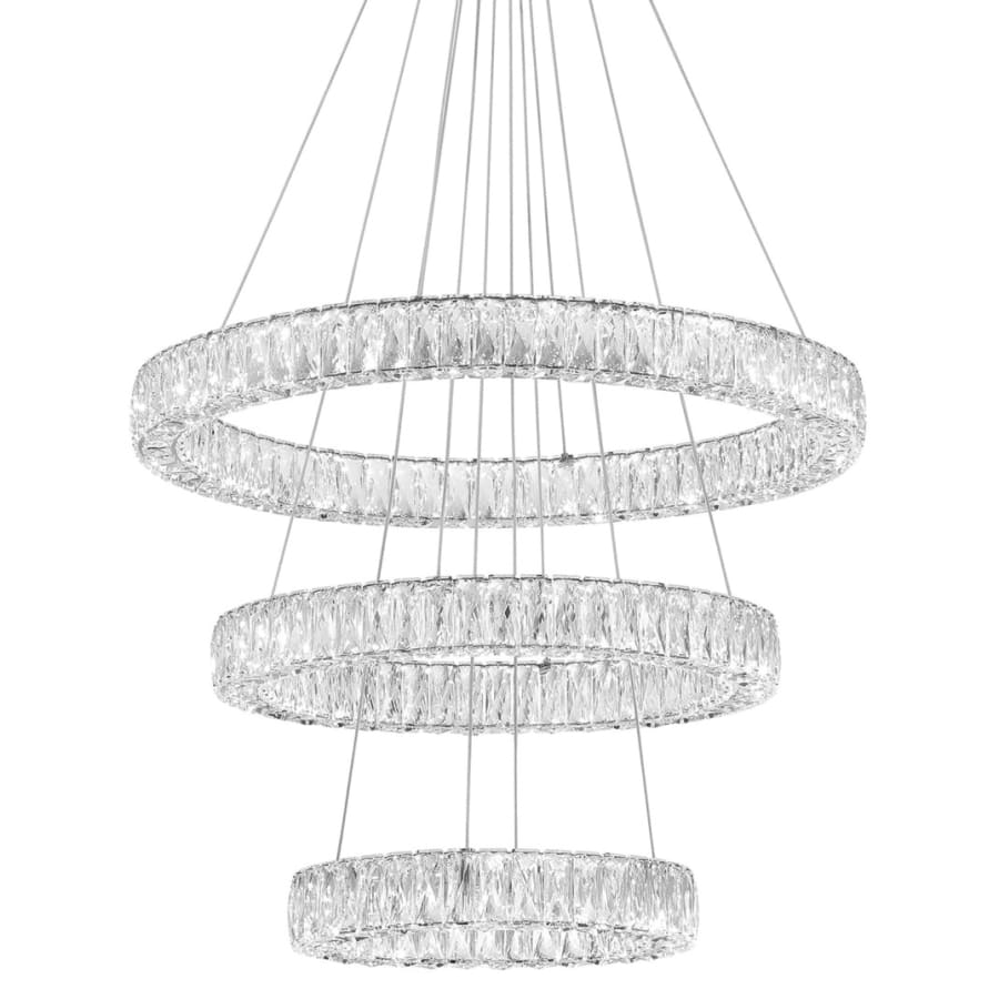 Bellevue 32" Wide LED Crystal Ring Chandelier - Image 1