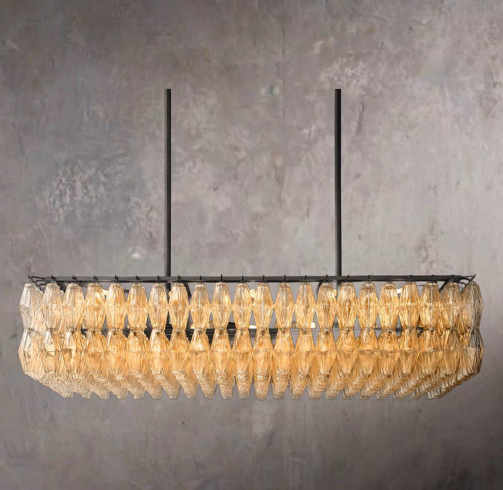 Chiaria Transparent Glass Rectangular Chandelier 54" - Image 3