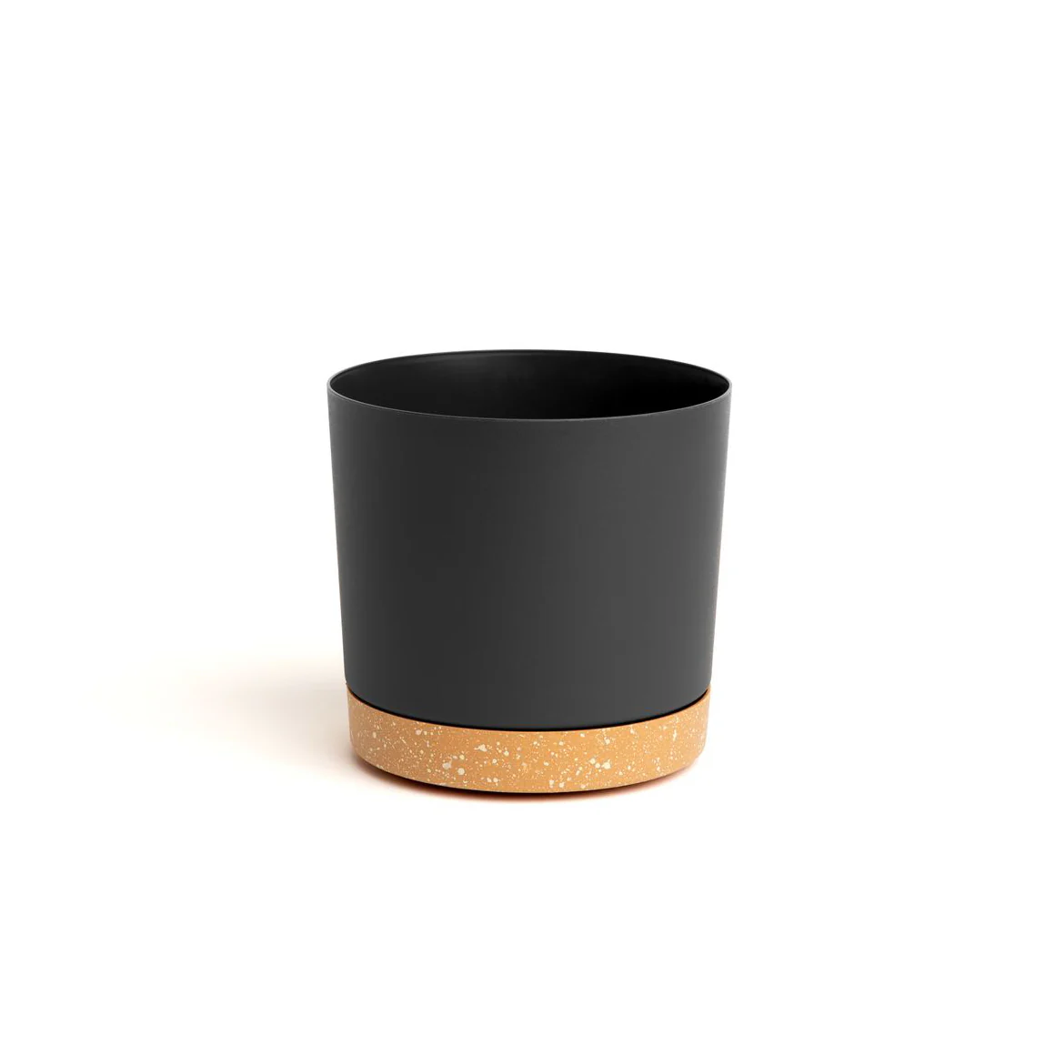 6.5″ Contemporary Flower Pot with Saucer – Shadow Gray
