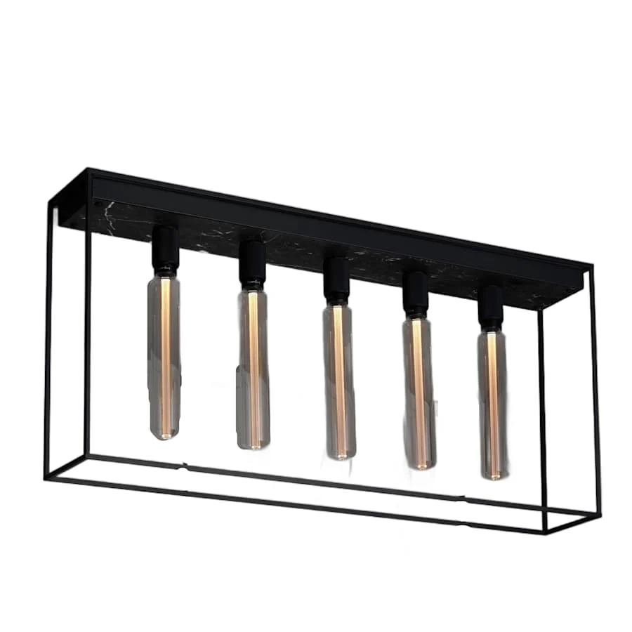 Buster + Punch Caged 5 Light 44" Wide Linear Chandelier - Image 1