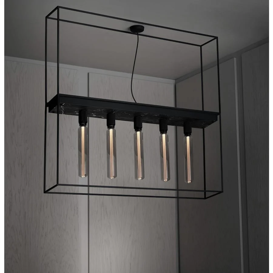 Buster + Punch Caged 5 Light 44" Wide Linear Chandelier - Image 3
