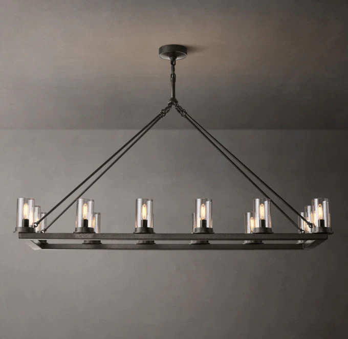 Ondra Linear Transparent Glass Pendant Light 52" - Image 3