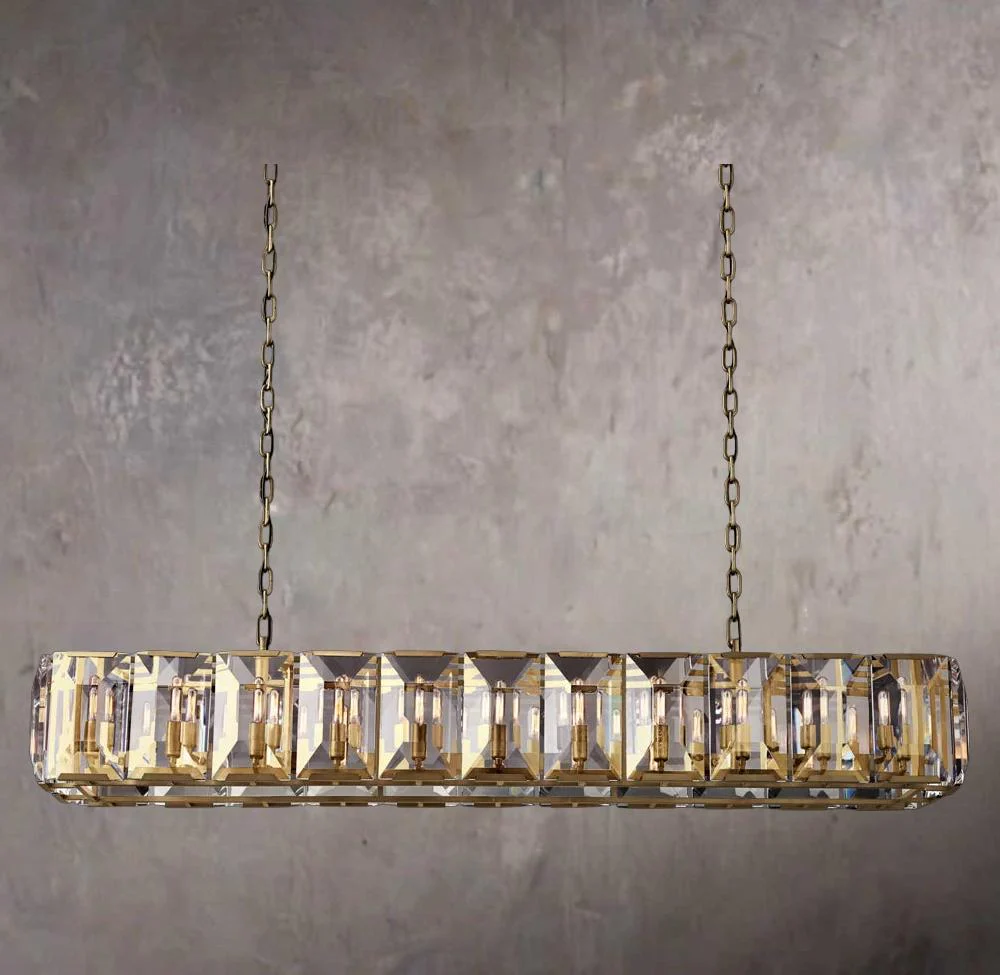 Harlowe Crystal Rectangular 74″ Chandelier