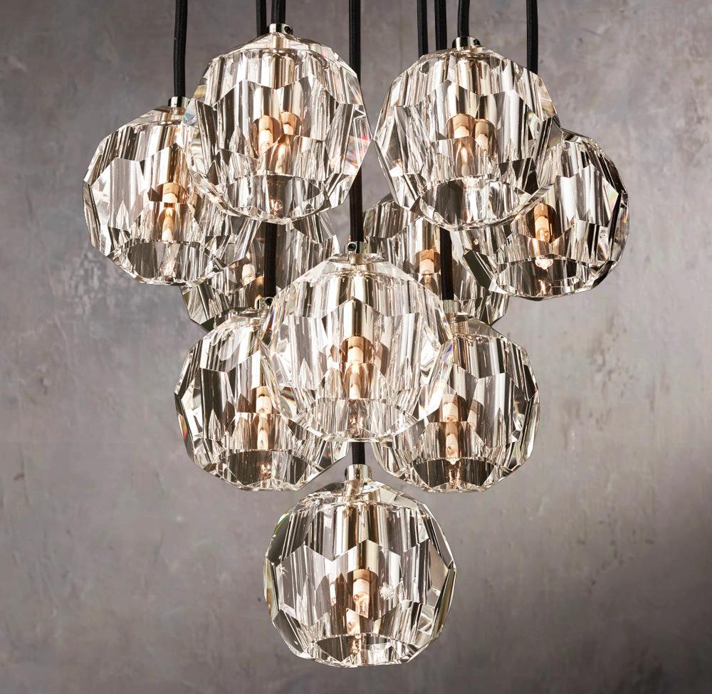 Clear Glass Globe Sphere Pendant Lamp 14" Multi-Light Cluster Chandelier - Image 2