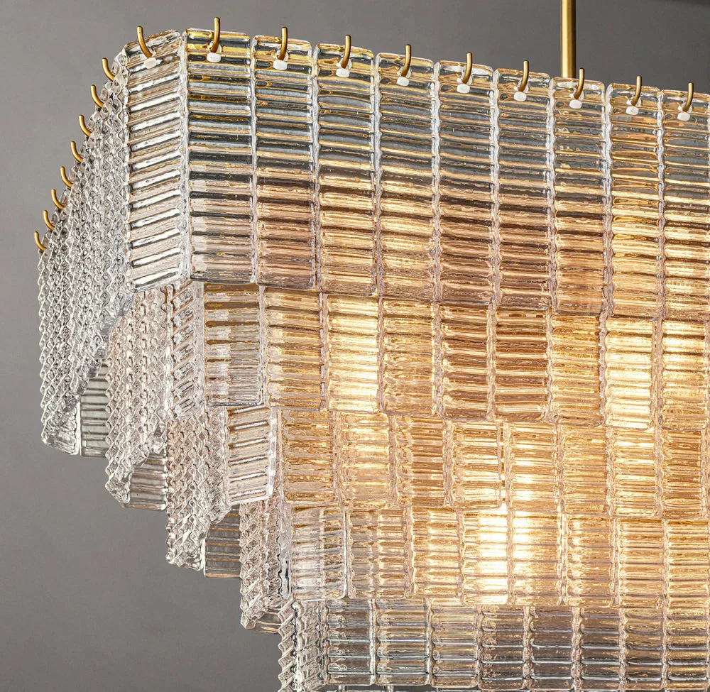 Pauillacs Textile Shade Linear Chandelier 60" - Image 3