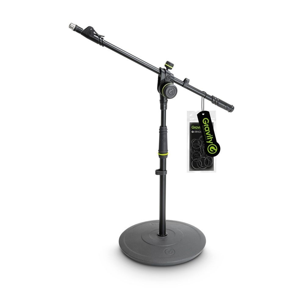 Gravity MS2222B Short Microphone Stand w/ Round Base & 2 Point Telescoping Boom - Image 1