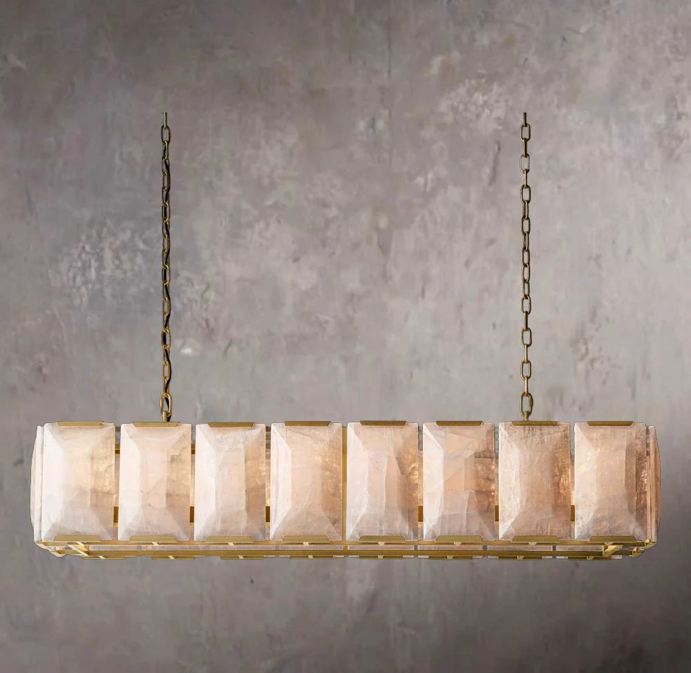 Harlowe Rectangular Calcite 54″ Chandelier