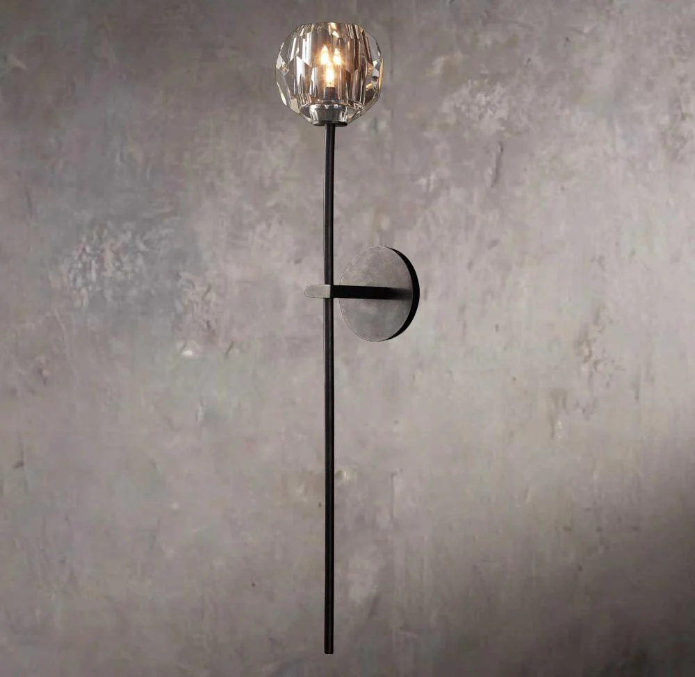 Crystal Sphere Clear Glass Grand Wall Sconce - Image 3