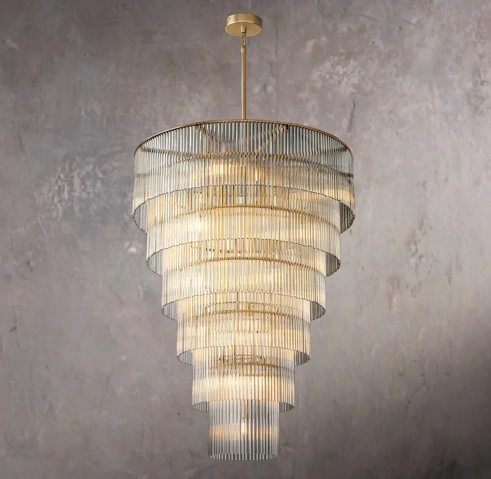 Amadeo Large Crystal Pendant Light 36″