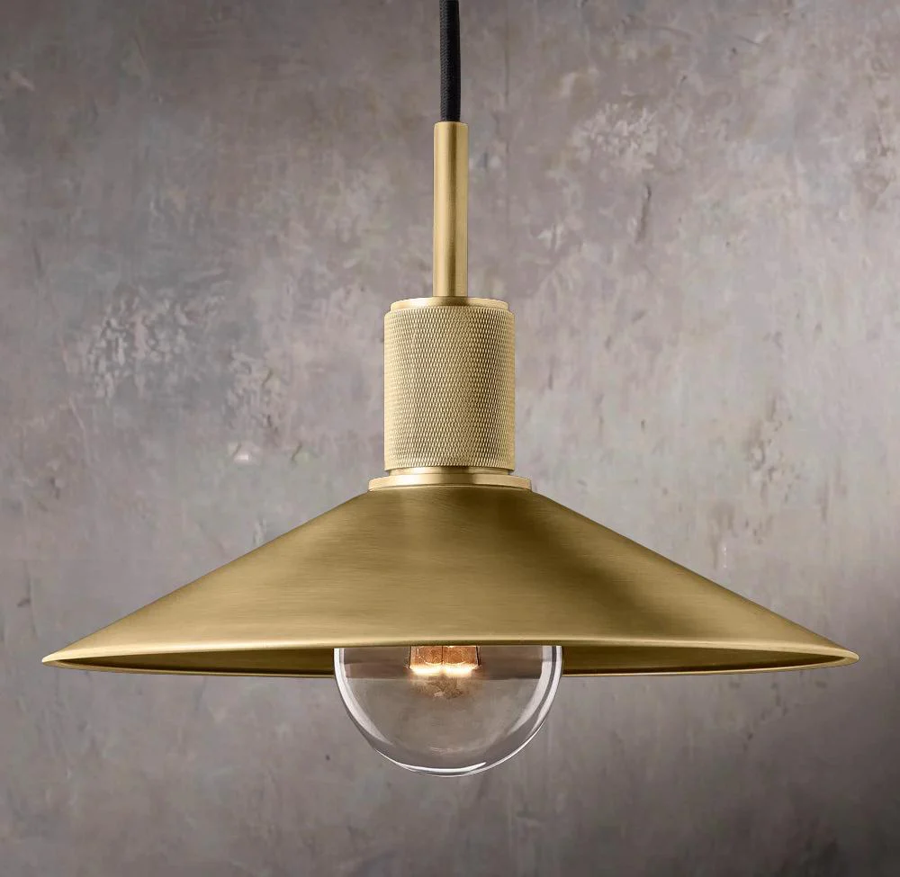 Industrial Metal Conical Shade Suspended Pendant Light - Image 1