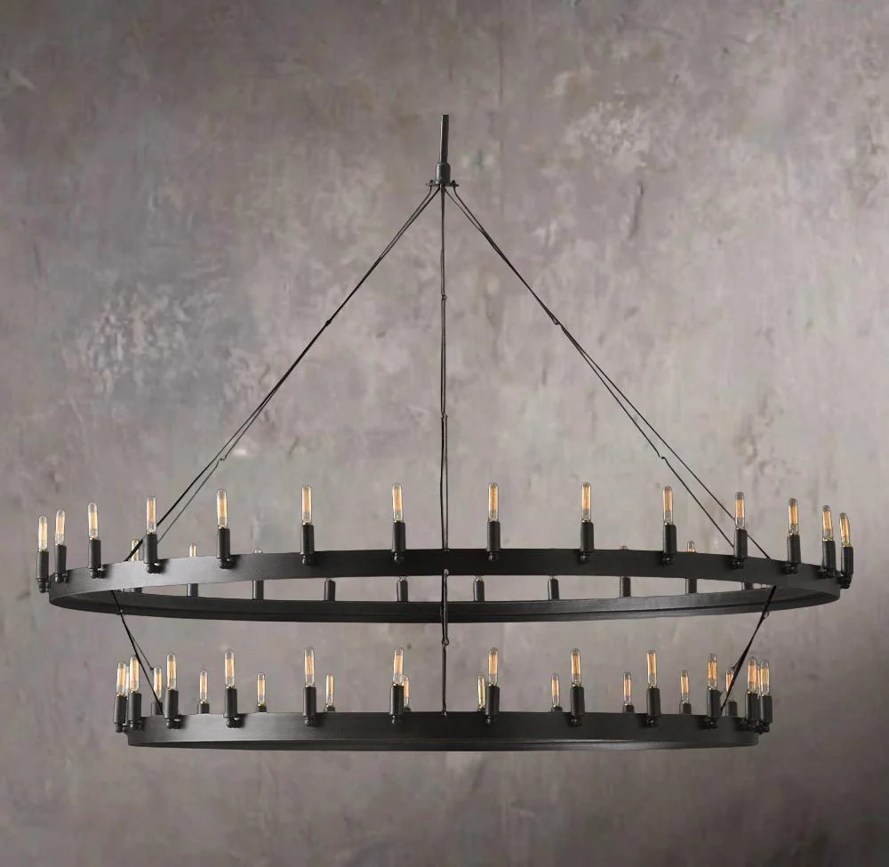 Camino Retro Edison Bulb Double-Tier Chandelier 63″