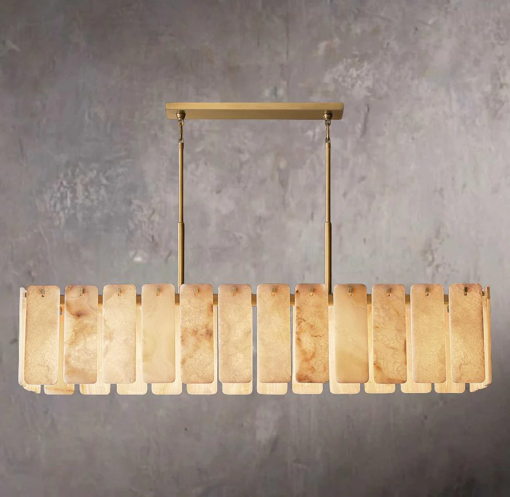 Calametta Onyx Linear Rectangular Chandelier 74″