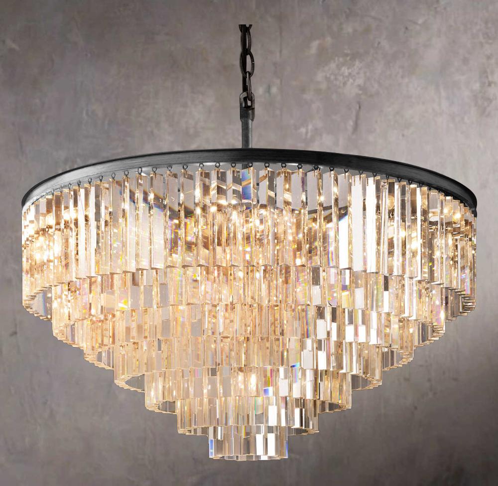 Vintage Odeon Circular Chandelier 44" - Image 3