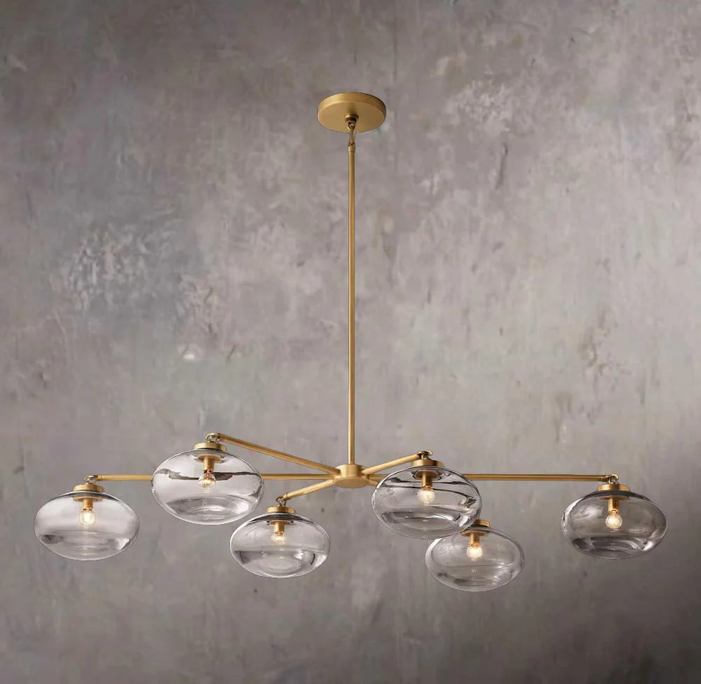 Cabrette Transparent Glass Mobile Linear Chandelier