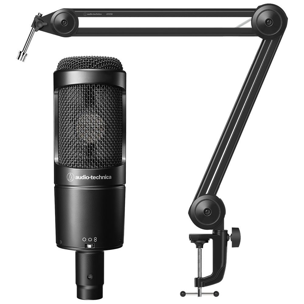 Audio Technica AT2050 Large Diaphragm Multi-Pattern Condenser w/ Boom Arm - Image 1