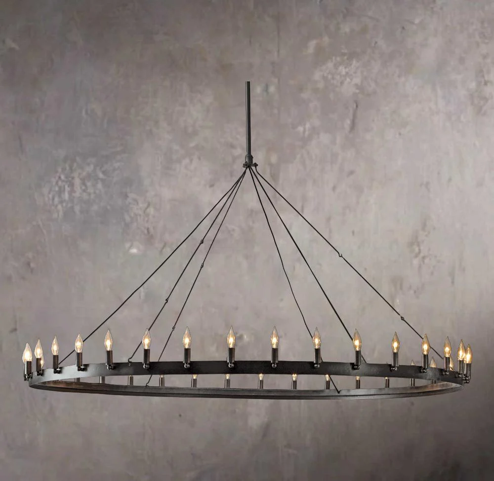 Camino Antique Candelabra Style Round Chandelier 73″