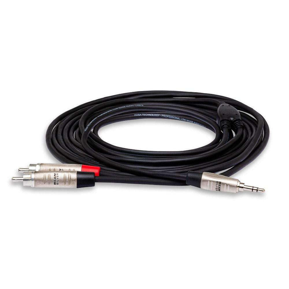 Hosa HMR003Y Hosa Pro Stereo Breakout REAN 3.5 mm TRS to Dual RCA (3 ft) - Image 1