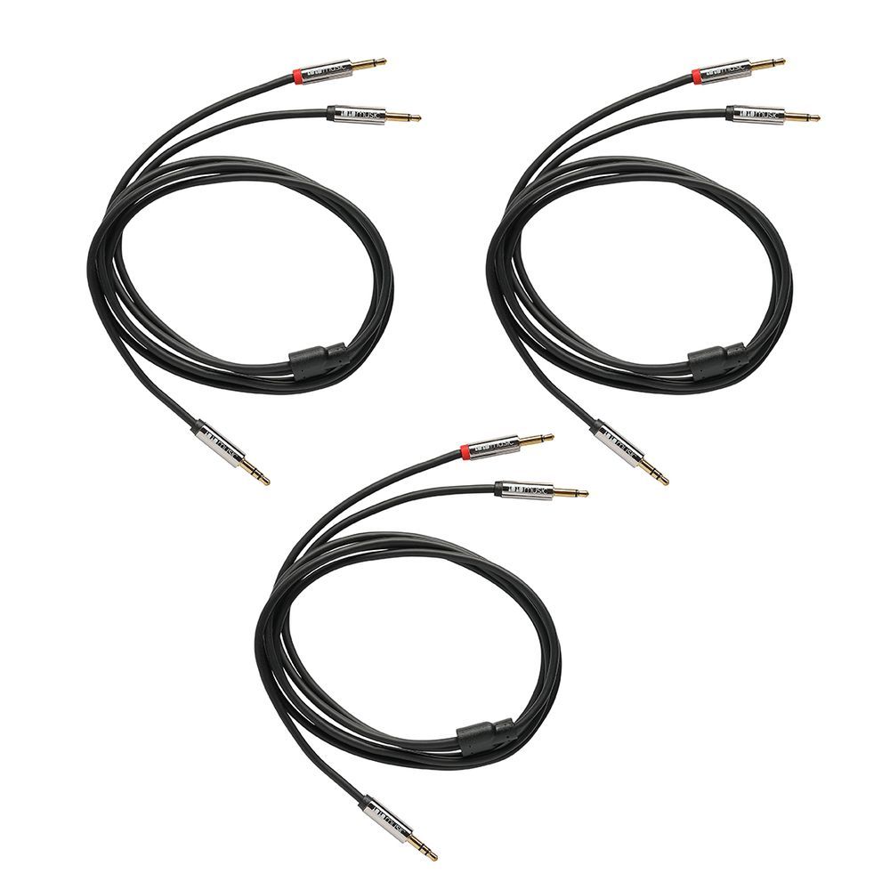 1010 Music 3.5mm to Dual 3.5mm Stereo Breakout Cable 3-Pack (1.4m) - Image 1