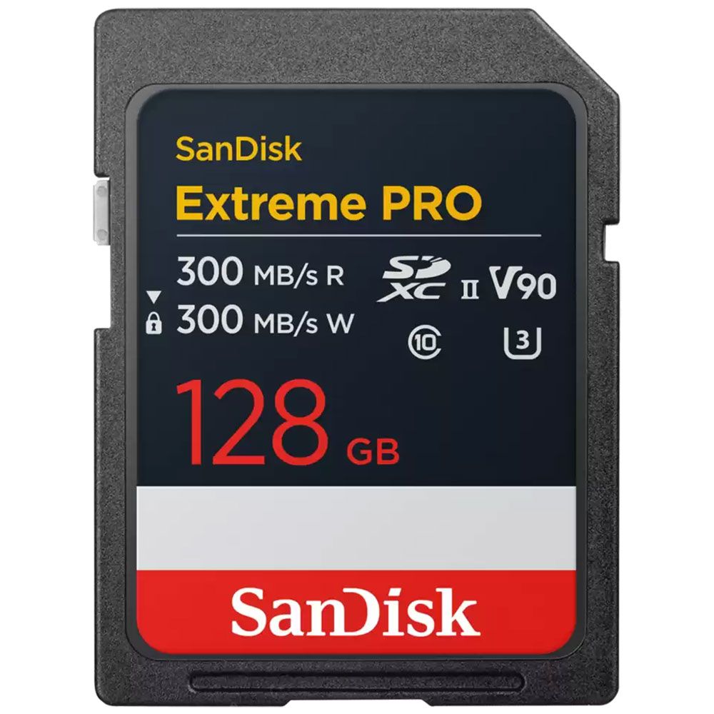 SanDisk Extreme Pro SDXC 128GB 300/300MB/s UHS-II C10 V90 Memory Card - Image 1