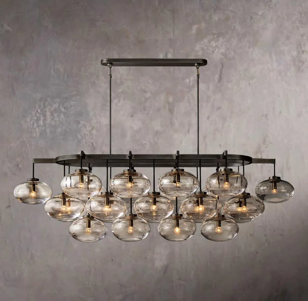 Cabrettas Transparent Glass Linear Chandelier 72" - Image 3