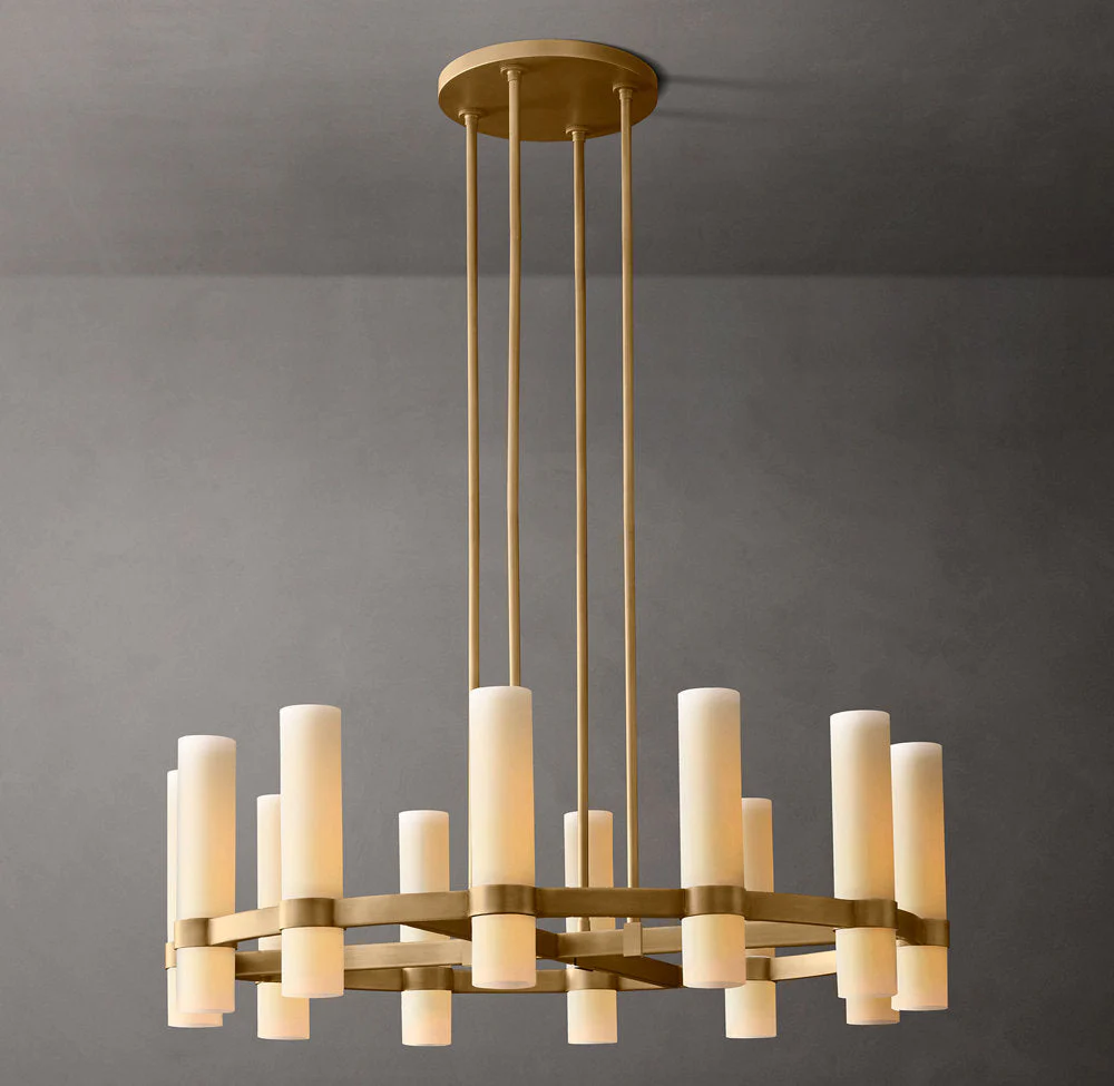 Ravelle Circular Opal Glass Chandelier 36" - Image 3