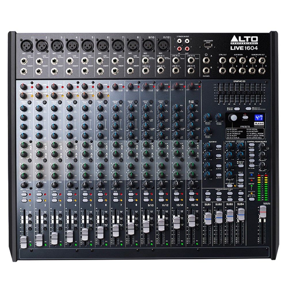 Alto Live 1604 Professional 16-Channel 4-Bus Mixer w/ USB & Effects - Image 1