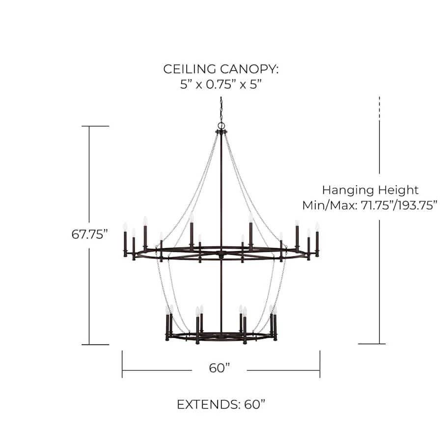 Capital Lighting Lancaster 20 Light 60" Wide Taper Candle Chandelier - Image 2