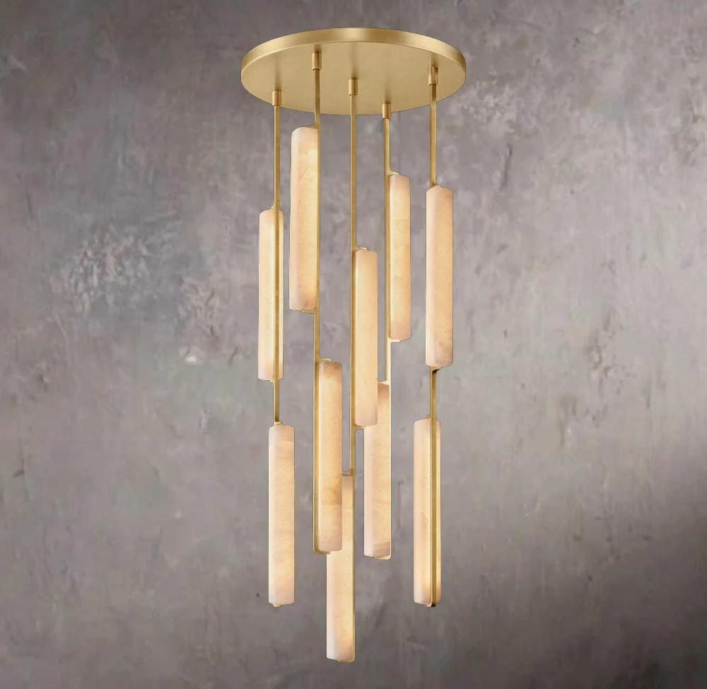 Audubone Alabastery Round Chandelier 24″