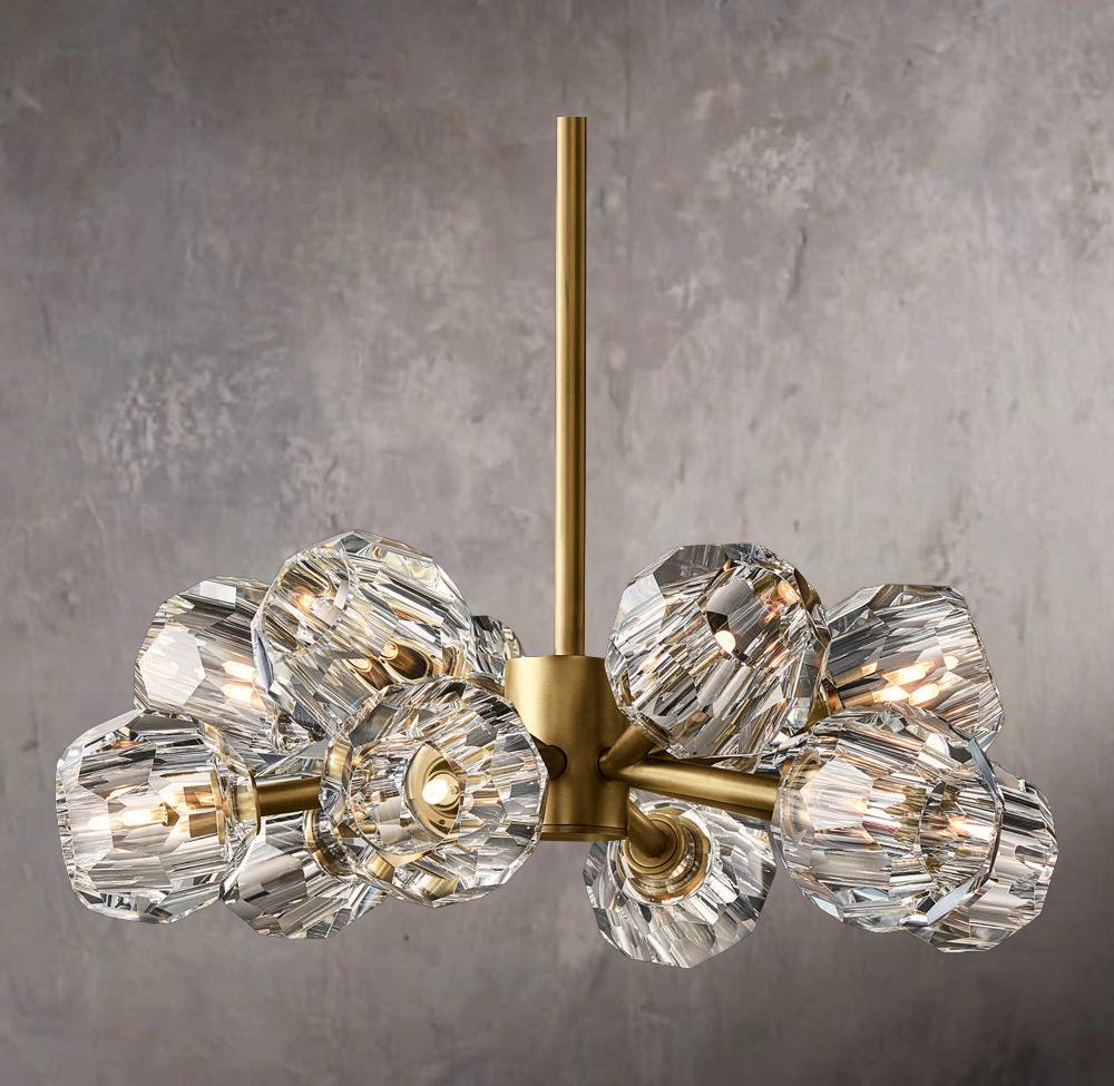 Crystal Sphere Clear Glass Round Chandelier 24" - Image 1
