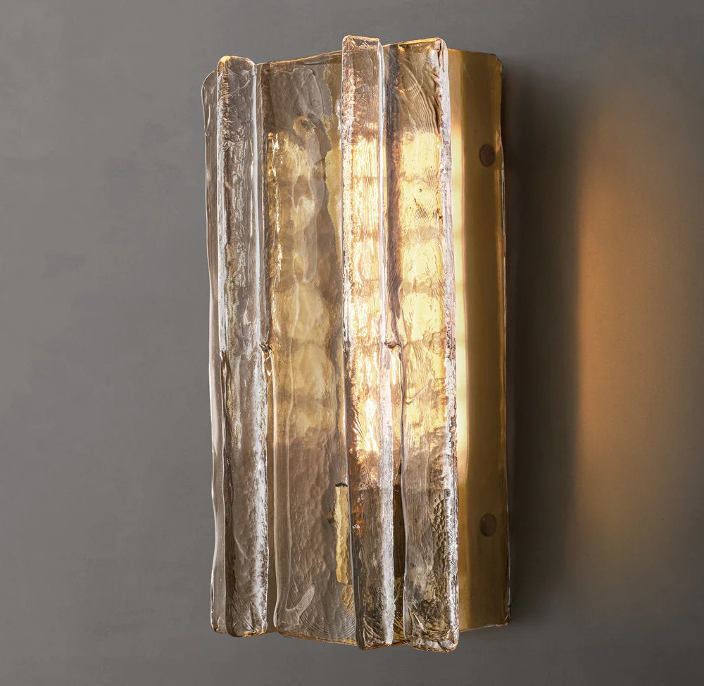Latticed Smoke Glass Wall Sconce 15" - Image 3