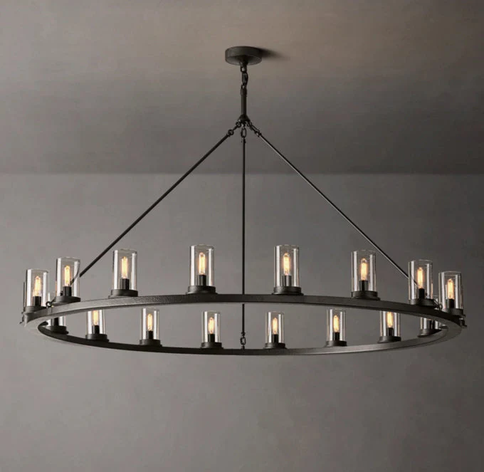Ondra Circular Transparent Crystal Pendant Light 60" - Image 3