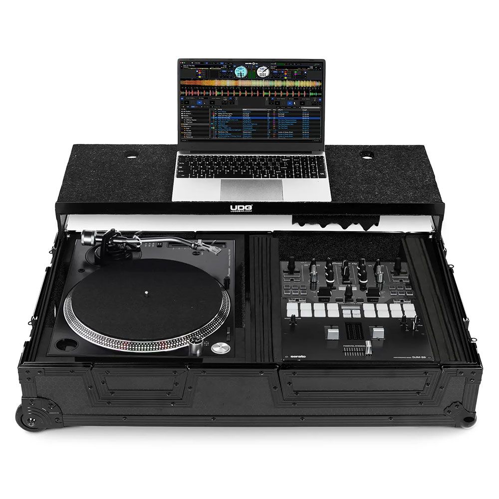 UDG Ultimate Flight Case Turntable Battle PLX-CRSS12 & 10"/12" Mixer w/Wheels (Black) - Image 1