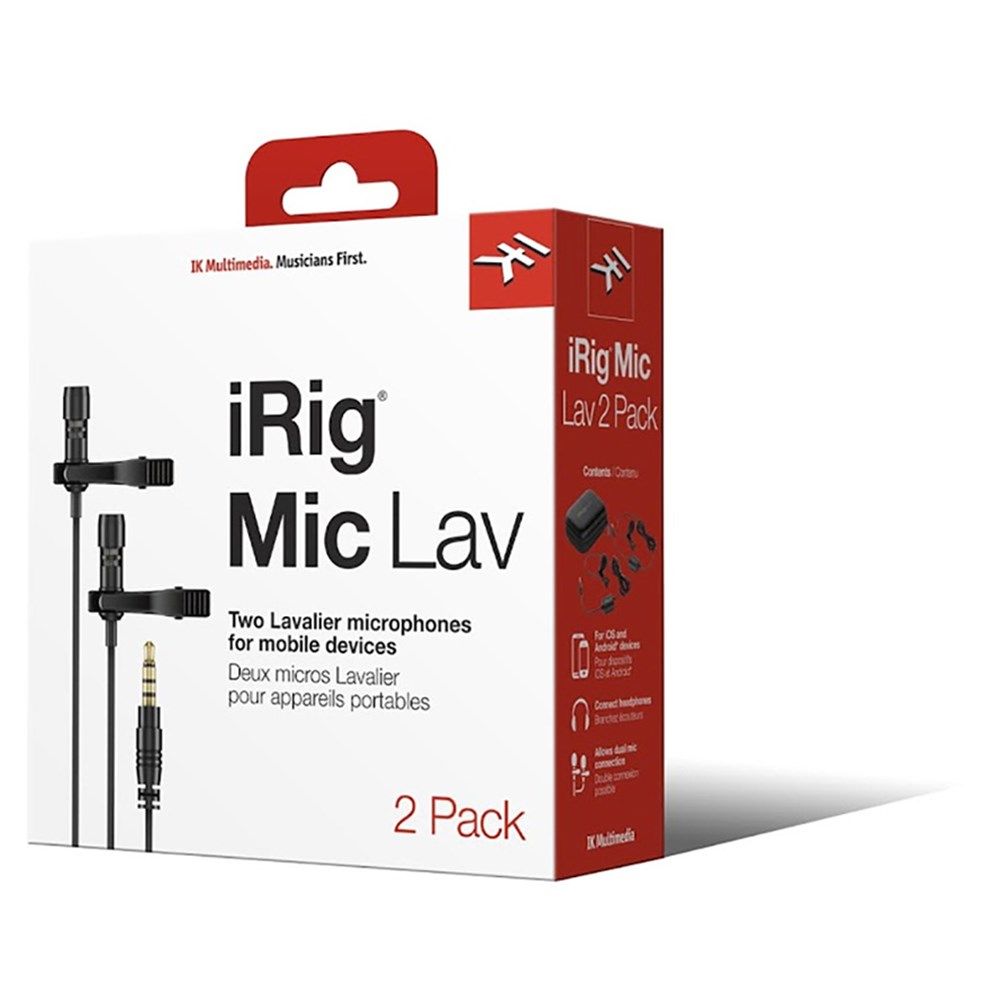 IK Multimedia iRig Mic Lav Lavalier Mic w/ Built-In Monitoring (2-Pack) - Image 1