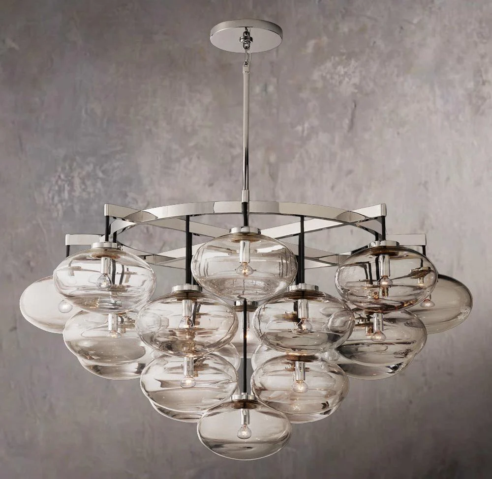 Cabrette Transparent Glass Circular Chandelier 48" - Image 2