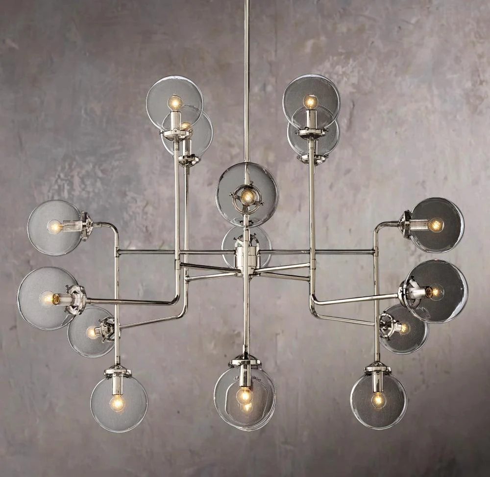 Bistro Sphere Transparent Glass Pendant Light 56" - Image 2