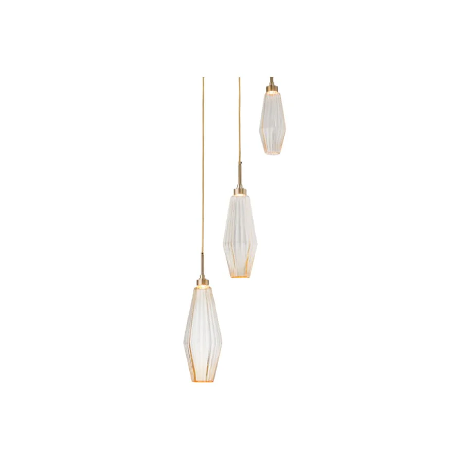Hammerton Studio Aalto 33" Wide Artisan Crafted Geometric Optic Glass 12 Light Pendant - Image 2