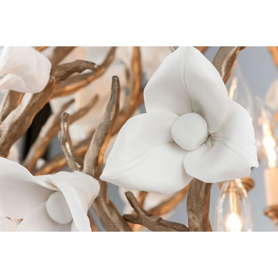 Corbett Lighting Lily 4 Light 19" Wide Pendant with Porcelain Flowers - Image 2
