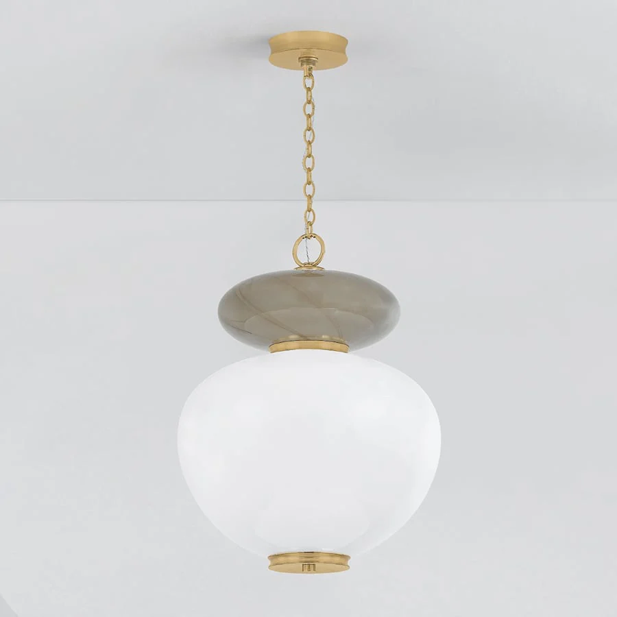 Corbett Lighting Syros 19" Wide LED Pendant with Remolino Blanco Glass Shade - Image 2