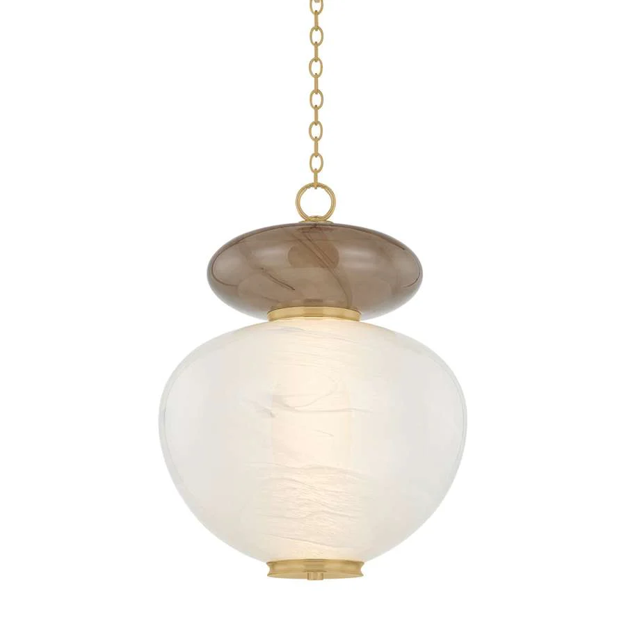 Corbett Lighting Syros 19" Wide LED Pendant with Remolino Blanco Glass Shade - Image 1