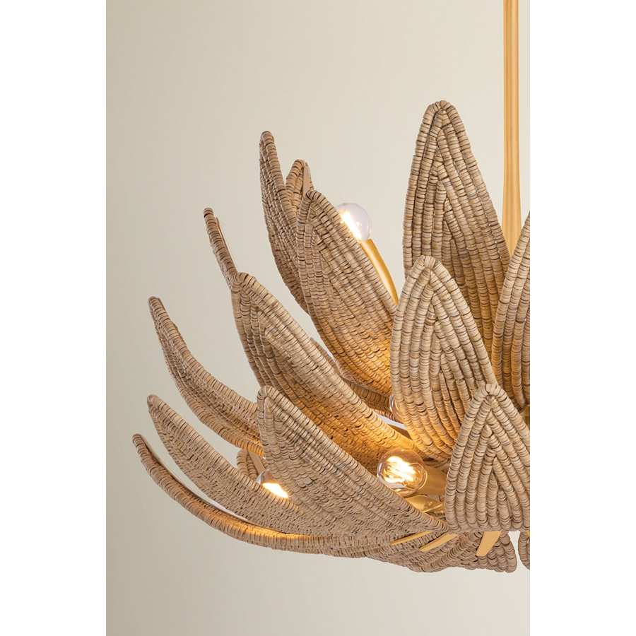 Corbett Lighting Varanasi 14 Light 30" Wide Pendant with Coco Bead Shades - Image 3