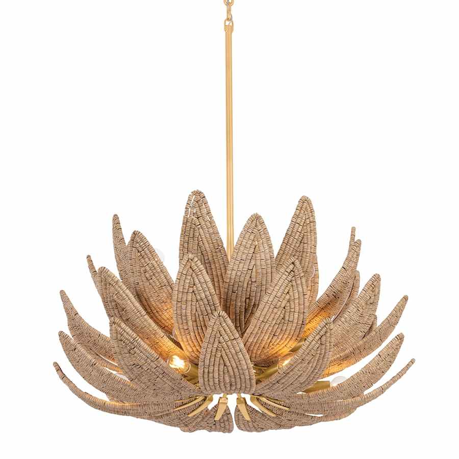 Corbett Lighting Varanasi 14 Light 30" Wide Pendant with Coco Bead Shades - Image 1