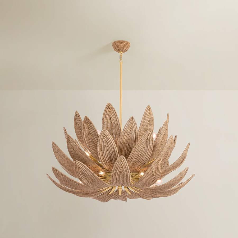 Corbett Lighting Varanasi 28 Light 42" Wide Pendant with Coco Bead Shades - Image 2