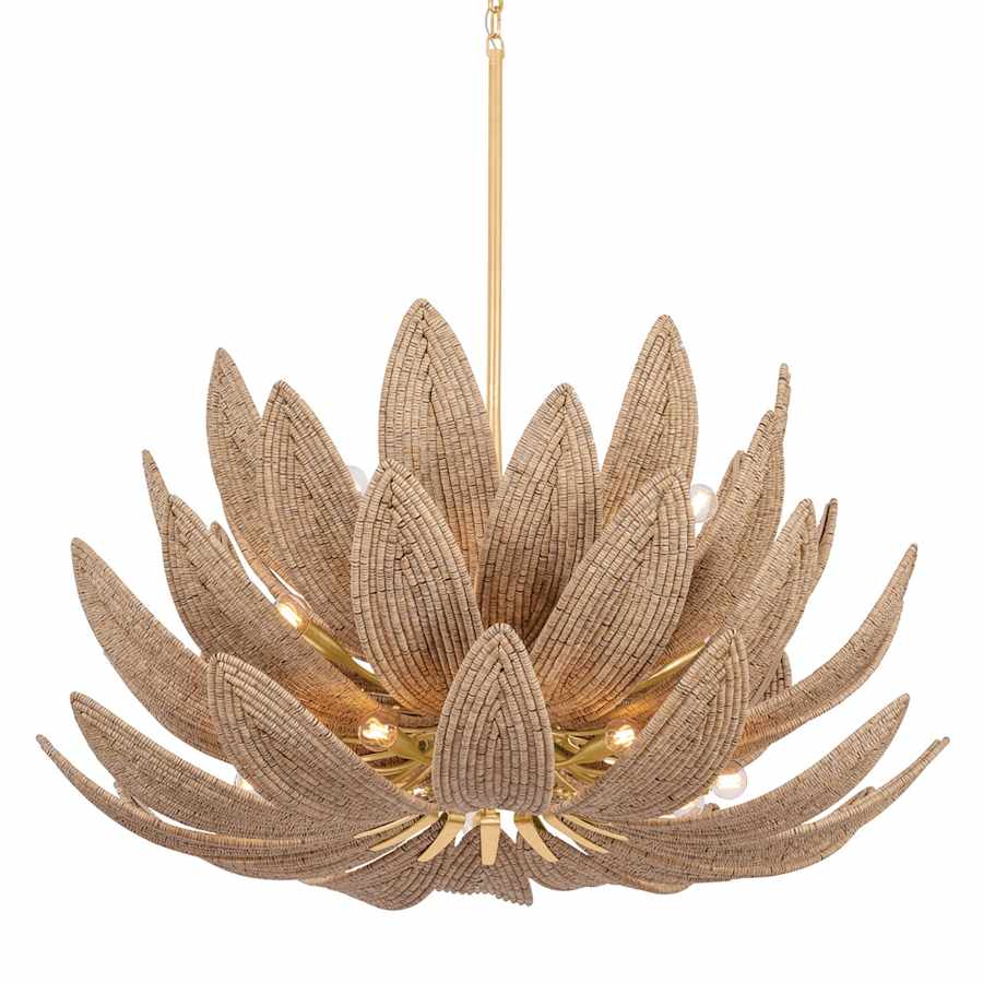 Corbett Lighting Varanasi 28 Light 42" Wide Pendant with Coco Bead Shades - Image 1